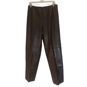 Talbots Rich Brown Leather Flare Pants